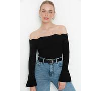 Wovcor Carmen Collar Knit Sweater In Black Black S