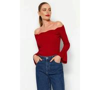 WOVCOR Carmen Collar Knit Sweater - Red - L