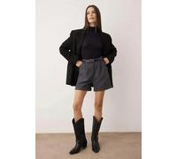 WOVCOR Cashmere Belted Shorts - Dark Grey - 10
