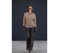 WOVCOR Cashmere Blend Crew Neck Knit Sweater - Taupe - L