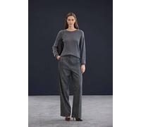 Wovcor Cashmere Blend Crew Neck Long Sleeve Knit Jumper In Dark Grey Dark Grey
