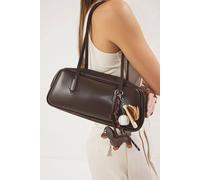 Wovcor Charm Detail Mini Bowling Shoulder Bag In Dark Brown Dark Brown