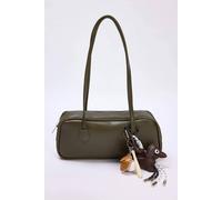 Wovcor Charm Detail Mini Bowling Shoulder Bag In Khaki Khaki
