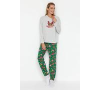 Wovcor Christmas Reindeer Print Long Sleeve Top & Pyjama Set Multi
