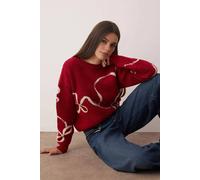 Wovcor Christmas Themed Soft Textured Patterned Knit Sweater Multi S