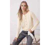 Wovcor Classic Button-Through Knitted Cardigan In Cream Cream