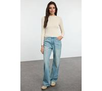 Wovcor Color Block Fitted Knit Blouse In Stone Stone S