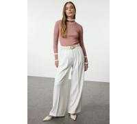 WOVCOR Color Block Knit Sweater - Dusty Rose - S