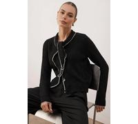 WOVCOR Color Block Knit Sweater with Shawl Collar Detail - Black - S