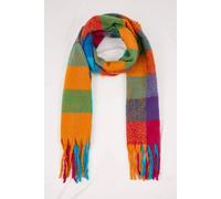 Wovcor Colour Block Check Tassel Oversized Knit Winter Scarf Multi