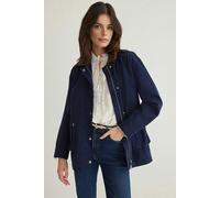 WOVCOR Contrast Suede Collar Oversize Denim Shirt Jacket - Navy - XL