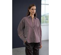 Wovcor Cotton Poplin Vertical Stripe Shirt In Burgundy Burgundy