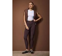 Wovcor Crossover Waist Full-Length High-Rise Sports Leggings In Dark Brown Dark Brown