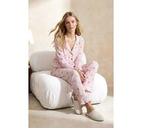 Wovcor Ditsy Floral Ruffle Cuff Long Sleeve Button Through Knit Pyjama Set Multi