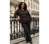 Wovcor Double Breasted Button Detail Structured Jacket In Brown Brown
