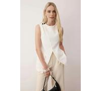 WOVCOR Double-Breasted Lined Woven Vest - White - 10