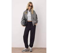 Wovcor Drawstring Relaxed Fit Fleece Lined Basic Joggers In Black Black