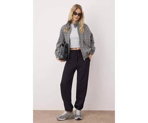 Wovcor Drawstring Relaxed Fit Fleece Lined Basic Joggers In Black Black