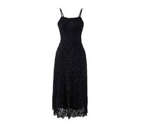 Wovcor Embellished Lace Midi Dress With Tulle Lining And Strappy Detail In Black Black