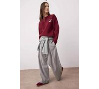 Wovcor Embroidered Animal Fleece Sweatshirt In Burgundy Burgundy