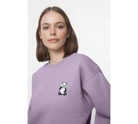 Wovcor Embroidered Animal Fleece Sweatshirt In Lilac Lilac XS