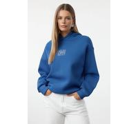 Wovcor Embroidered Oversized Fleece Hoodie In Blue Blue