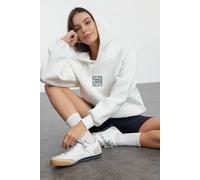 Wovcor Embroidered Oversized Fleece Hoodie In White White