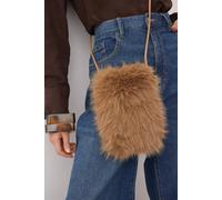 Wovcor Faux Fur Crossbody Shoulder Bag With Phone Pocket In Camel Camel