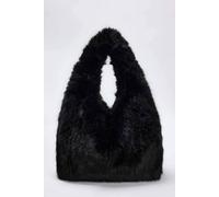 Wovcor Faux Fur Slouchy Grab Bag In Black Black
