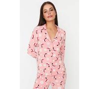 Wovcor Festive Snowman Print Collared Top & Bottom Lounge Pyjama Set Multi