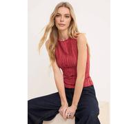 Wovcor Fitted Sleeveless Textured Knit Blouse In Rose Rose