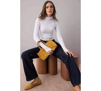 Wovcor Fitted Turtleneck Knit Blouse With Finger Detail In White White