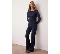 WOVCOR Flare Bootcut Woven Trousers - Navy - 6
