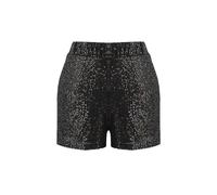 WOVCOR Flowy Elastic Waist Sequin Short - Black - S