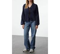 Wovcor Front Tie Detailed Woven Shirt In Navy Navy