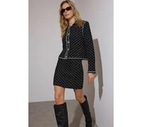 Wovcor Glitter Trim Button-Up Knit Jacket Cardigan Multi M