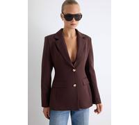 Wovcor Gold Button Fitted Blazer Jacket In Brown Brown