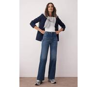 Wovcor High Waist Classic Wide Leg Jeans In Dark Blue Dark Blue 6