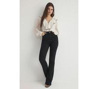 WOVCOR High Waist Comfort Flare Jeans - Black - 14