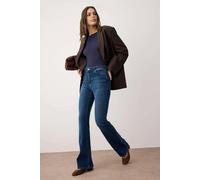 WOVCOR High Waist Comfort Flare Jeans - Dark Blue - 14