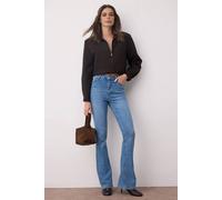 Wovcor High Waist Comfort Flare Jeans In Blue Blue 4