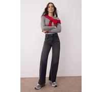 Wovcor High Waist Comfort Palazzo Wide Leg Jeans In Black Black 8