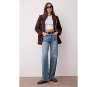 Wovcor High Waist Comfort Palazzo Wide Leg Jeans In Blue Blue