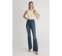Wovcor High Waist Flare Jeans In Dark Blue Dark Blue 10