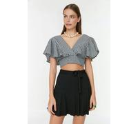 WOVCOR High Waist Mini Knitted Short Skirt - Black - XS