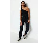 WOVCOR High Waist Mom Jeans - Black - 12