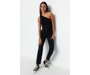 WOVCOR High Waist Mom Jeans - Black - 8