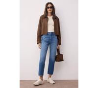 Wovcor High Waist Mom Jeans Classic Straight-Fit Denim In Blue Blue 10