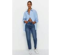 WOVCOR High Waist Mom Jeans - Dark Blue - 12