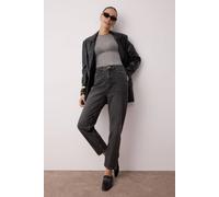 Wovcor High Waist Mom Jeans In Dark Grey Dark Grey 4